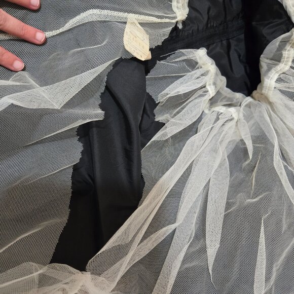 14 (fits 8) 80s Vintage What's Up by Carol Black Sequin Strapless Poof Dress - Picture 5 of 8